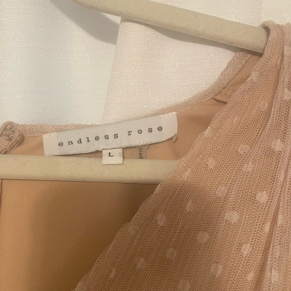 Endless Rose Swiss Dot Long Sleeve ruched Mini dress - Picture 3 of 6